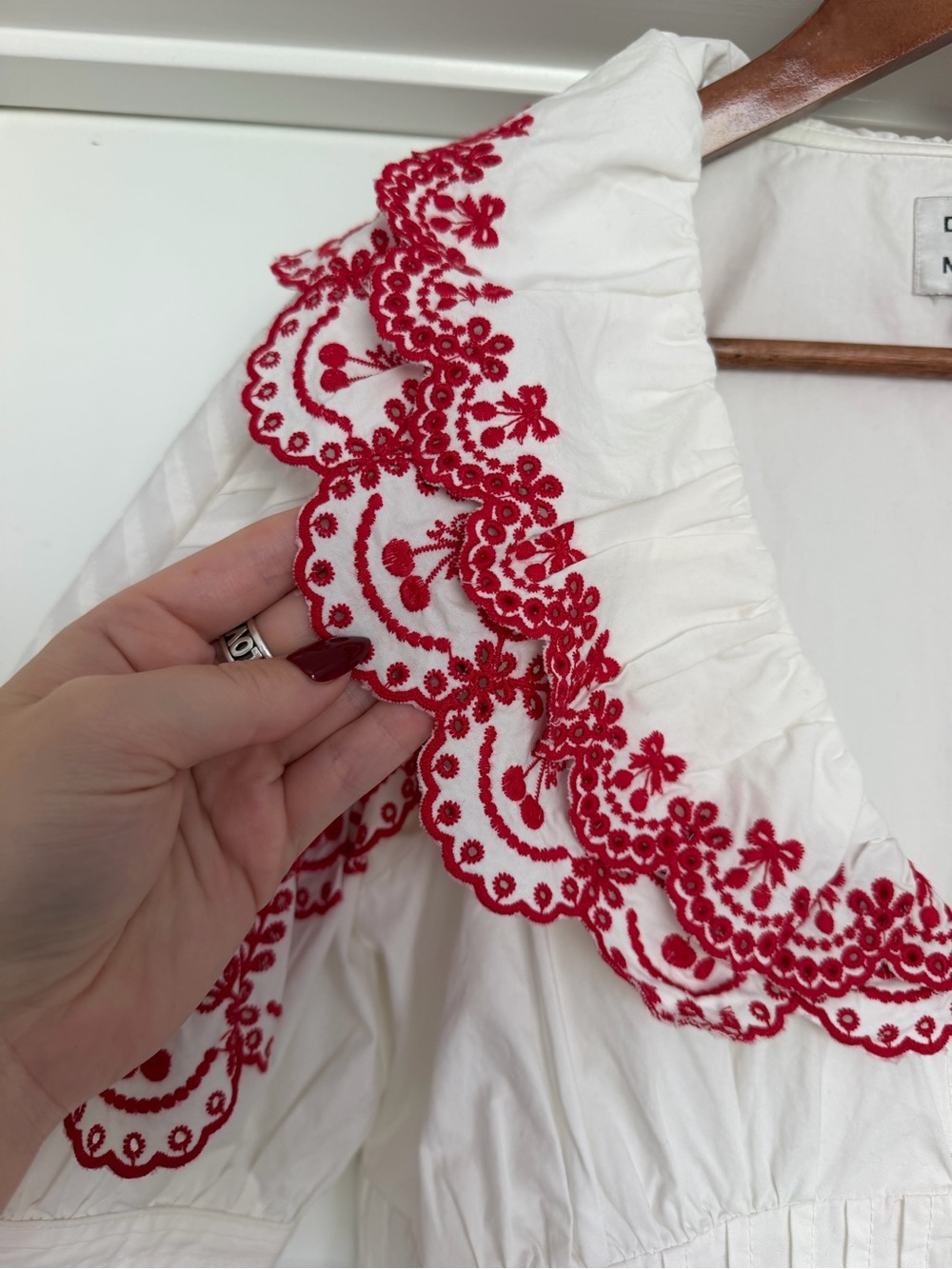 Damson Madder Blouse with Red Embroidered Collar - Picture 7 of 13